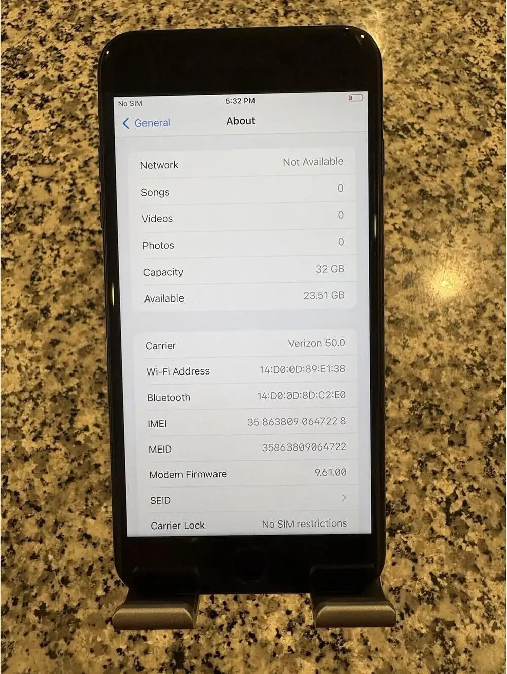 Apple iPhone 7 Plus - 32 GB - Black(Unlocked) Battery Health 90% N